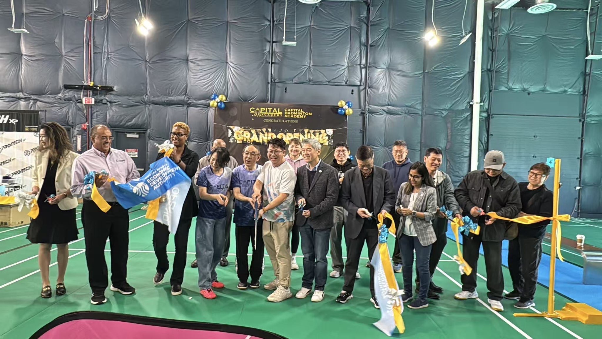 Capital Badminton Academy ribbon cutting during the badminton event